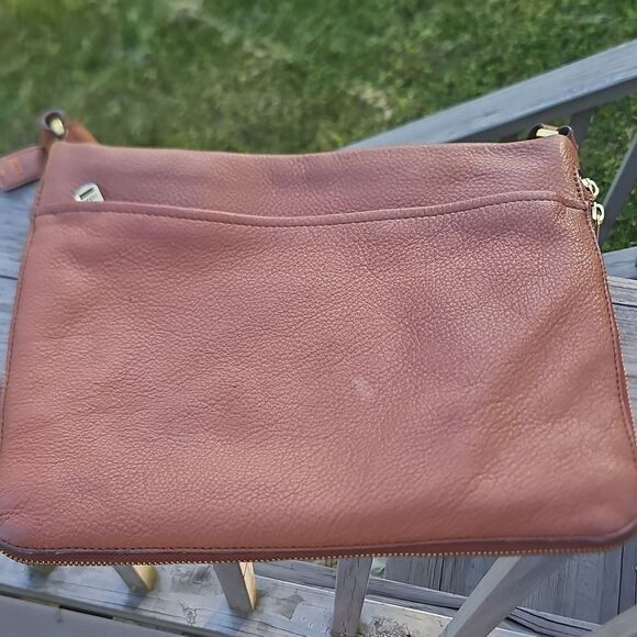 Fossil Brown Pebbled Leather Crossbody Bag - Picture 8 of 13